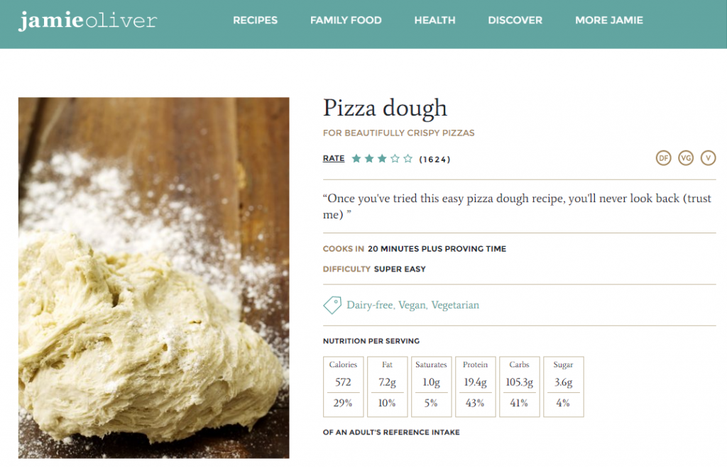 Jamie Oliver pizza dough recipe