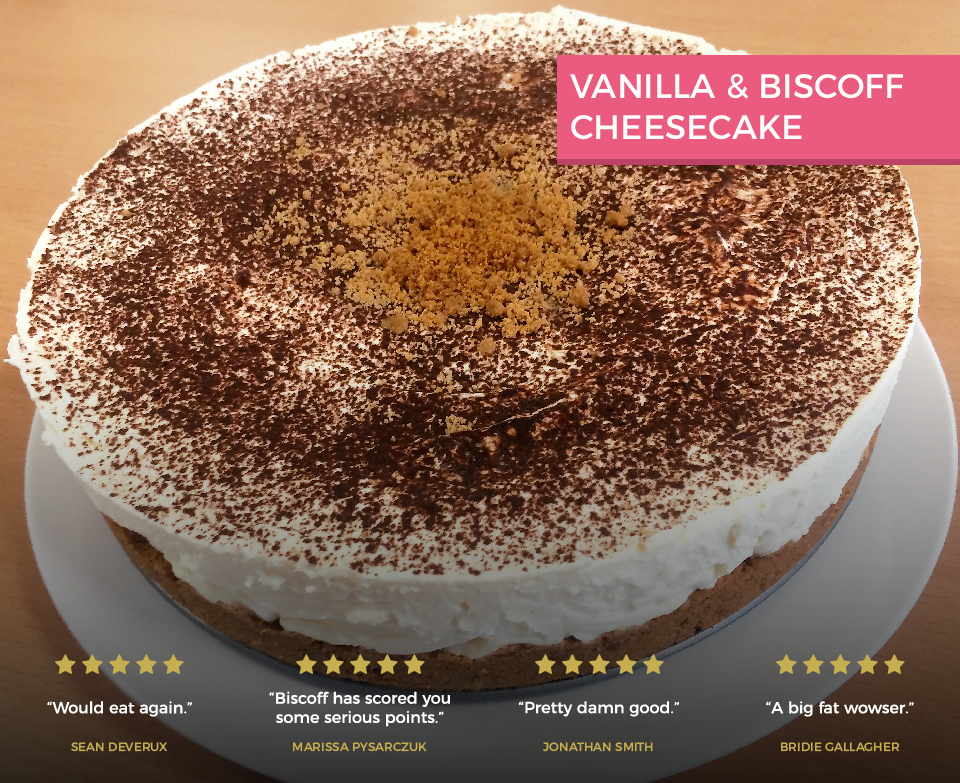 Vanilla and biscoff cheesecake