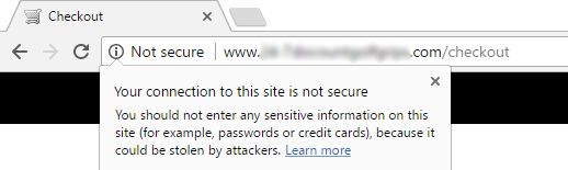Google Chrome Not Secure warning